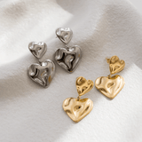 Asmara Heart Earrings - Gold - La Musa Jewellery
