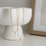 Initial Letter Necklace - a, b, c, e, f, g, Gold, h, i, j, k, l, letter, m, mens, n, name, o, p, personalised, q, r, s, t, u, v, w, x, y, z - La Musa Jewellery