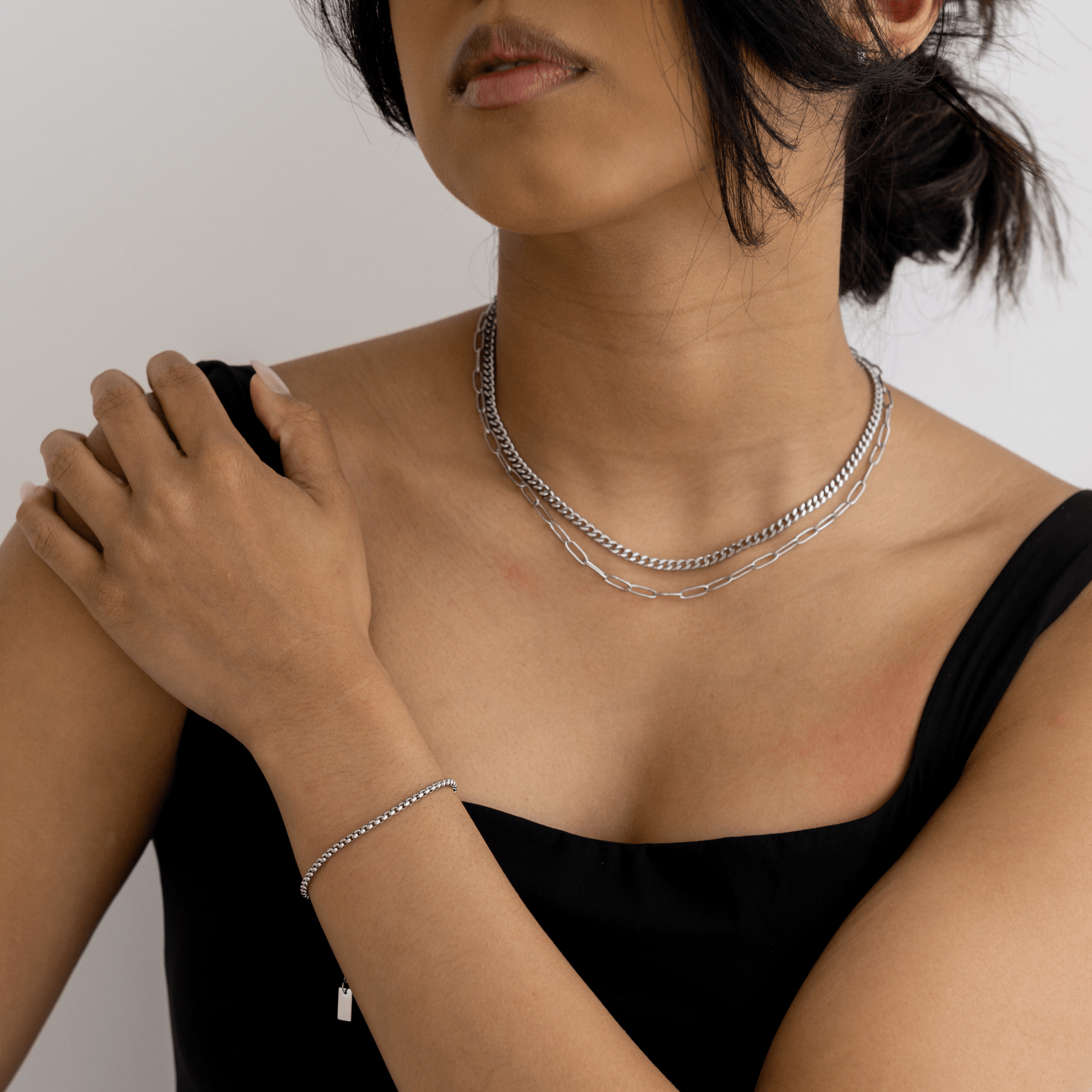 Perfect Pair Necklace - Silver - Chain Necklace, Chloé, layered necklace, mens, Multi Layered, Silver - La Musa Jewellery
