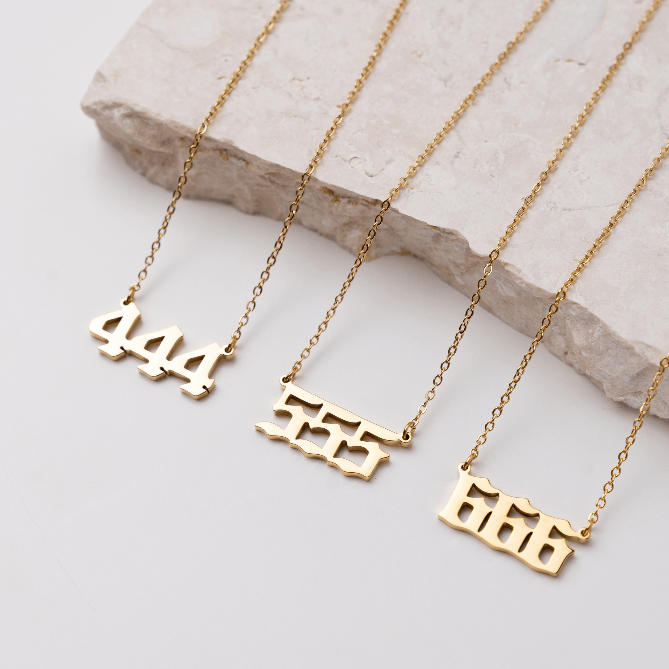 Gold Angel Number Necklaces