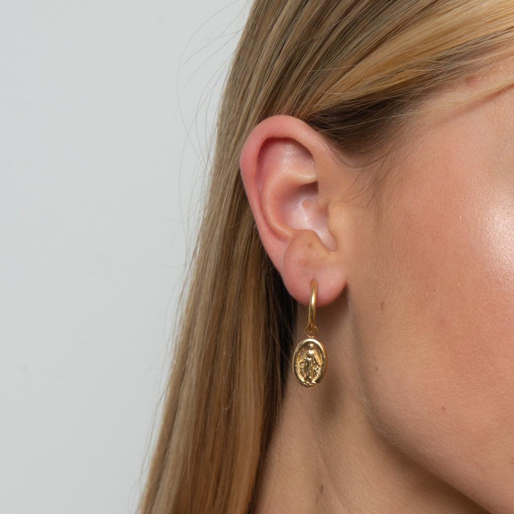 La Madonna Coin Earrings | La Musa Jewellery