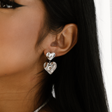 Asmara Heart Earrings - Silver