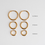 Everyday Gold Hoops - small gold hoop earrings - large hoop earrings - waterproof jewellery - La Musa Jewellery