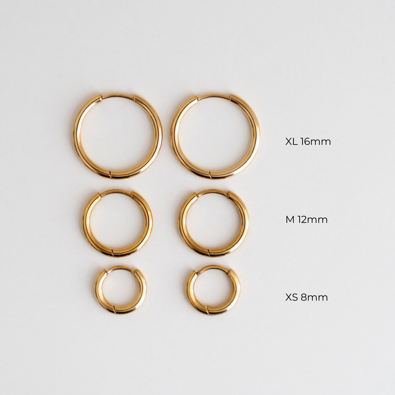 Everyday Gold Hoops - small gold hoop earrings - large hoop earrings - waterproof jewellery - La Musa Jewellery