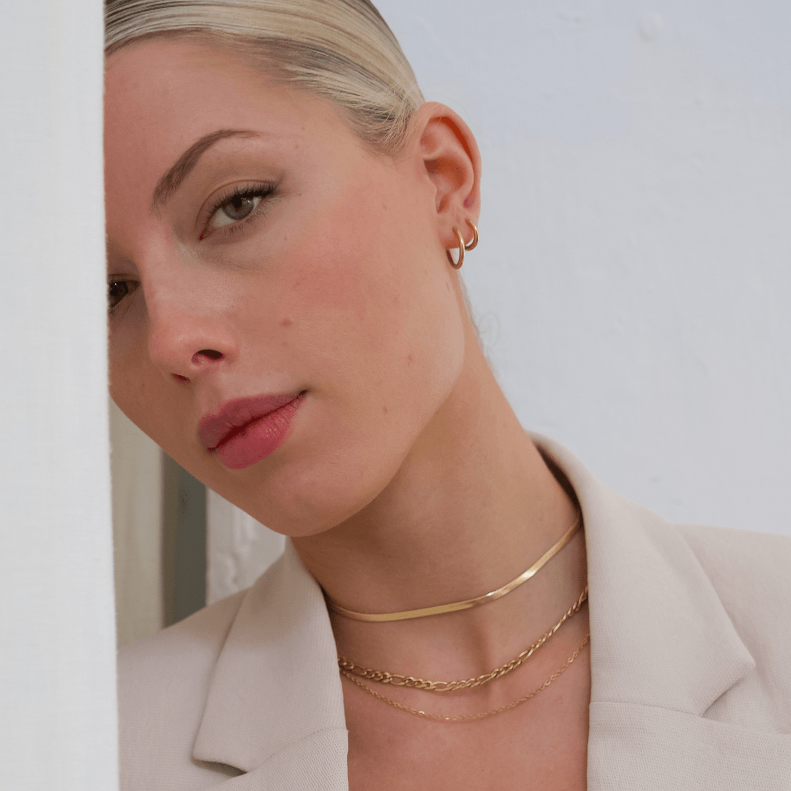 Everyday Gold Hoops - small gold hoop earrings - large hoop earrings - waterproof jewellery - La Musa Jewellery