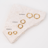 Everyday Gold Hoops - small gold hoop earrings - large hoop earrings - waterproof jewellery - La Musa Jewellery