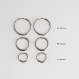 Everyday Silver Hoops - small silver hoop earrings - large hoop earrings - waterproof jewellery - La Musa Jewellery