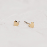 Gold Heart Stud Earrings - waterproof jewellery - La Musa Jewellery