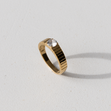Princess Ring - Gold cubic zirconia ring - waterproof jewellery - La Musa Jewellery