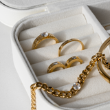 Princess Ring - Gold cubic zirconia ring - waterproof jewellery - La Musa Jewellery