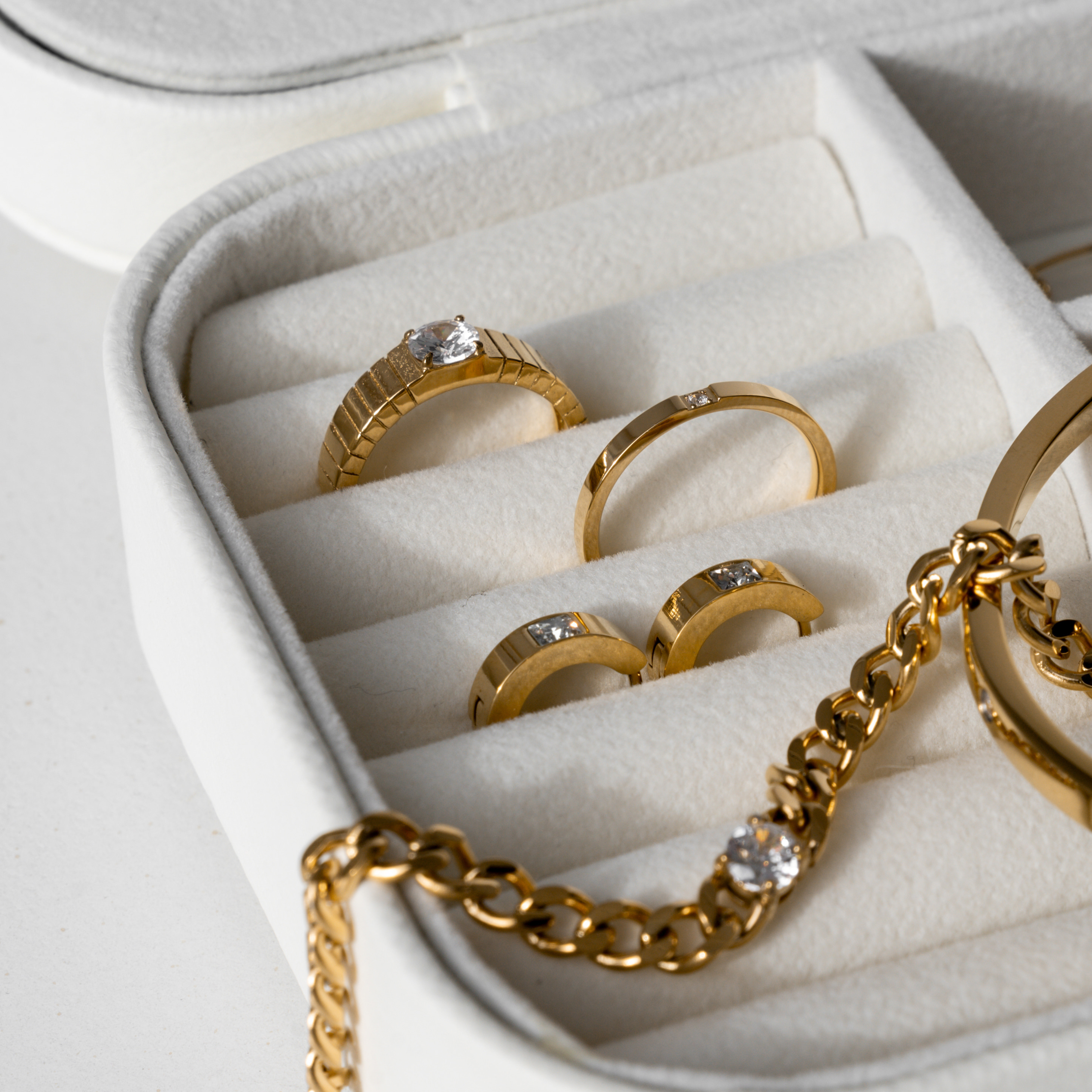 Princess Ring - Gold cubic zirconia ring - waterproof jewellery - La Musa Jewellery