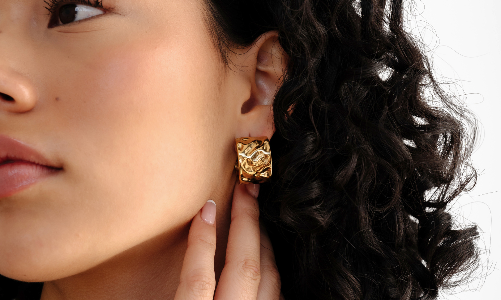 Gold hoop earrings - waterproof jewellery