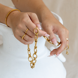 Waterproof Gold Wave Ring - La Musa Jewellery