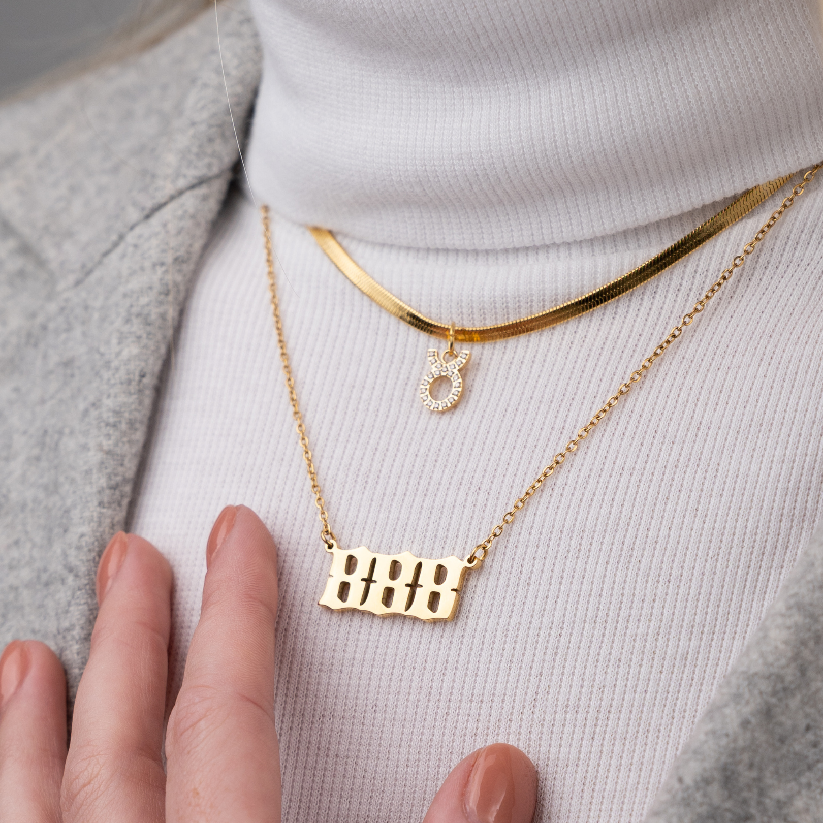 Zodiac Star Sign Necklace - Snake Chain Necklace - La Musa Jewellery