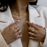 Minimalist Ring Gold - thin, thick and chunky band rings - waterproof jewellery- La Musa Jewellery
