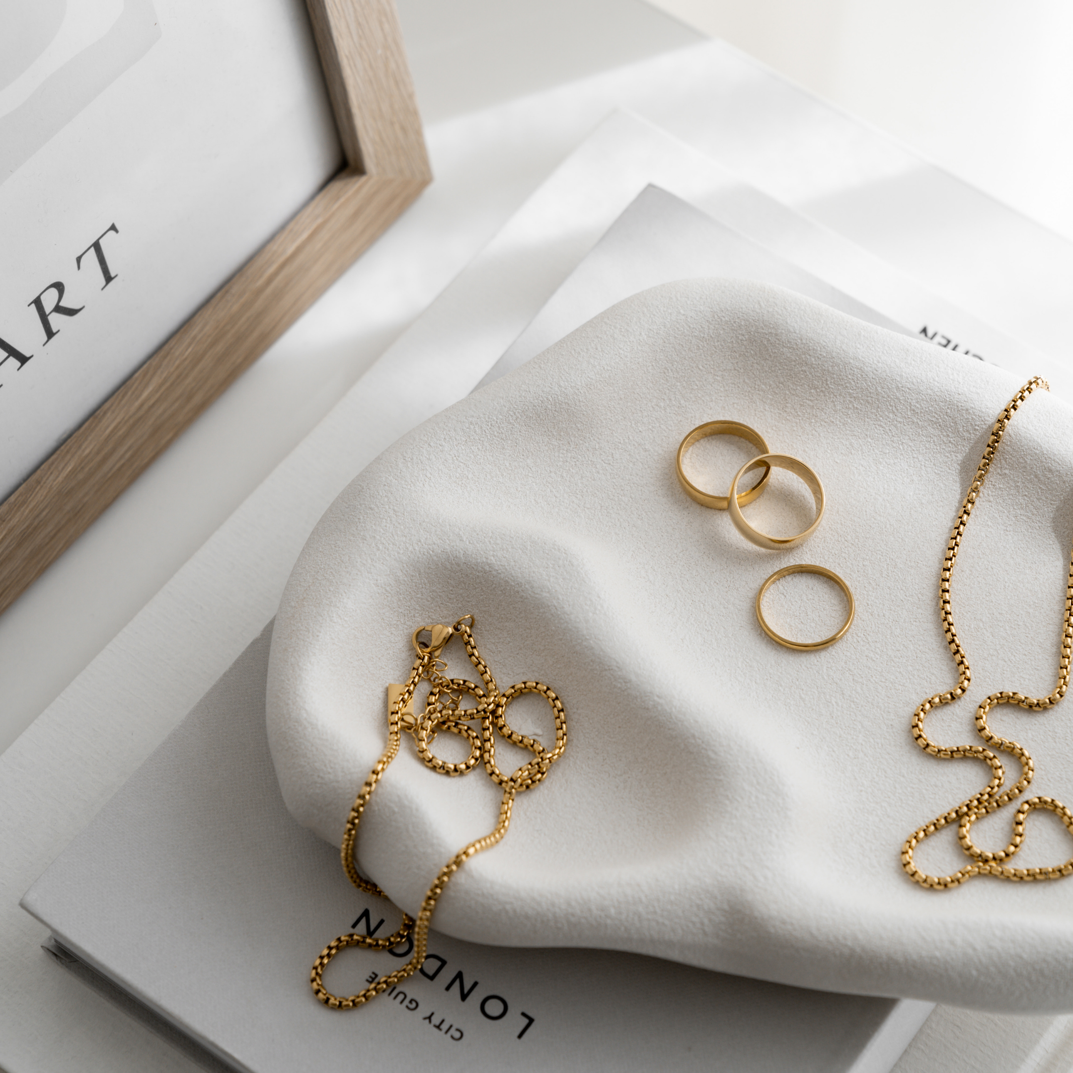 Minimalist Ring Gold - thin, thick and chunky band rings - waterproof jewellery- La Musa Jewellery