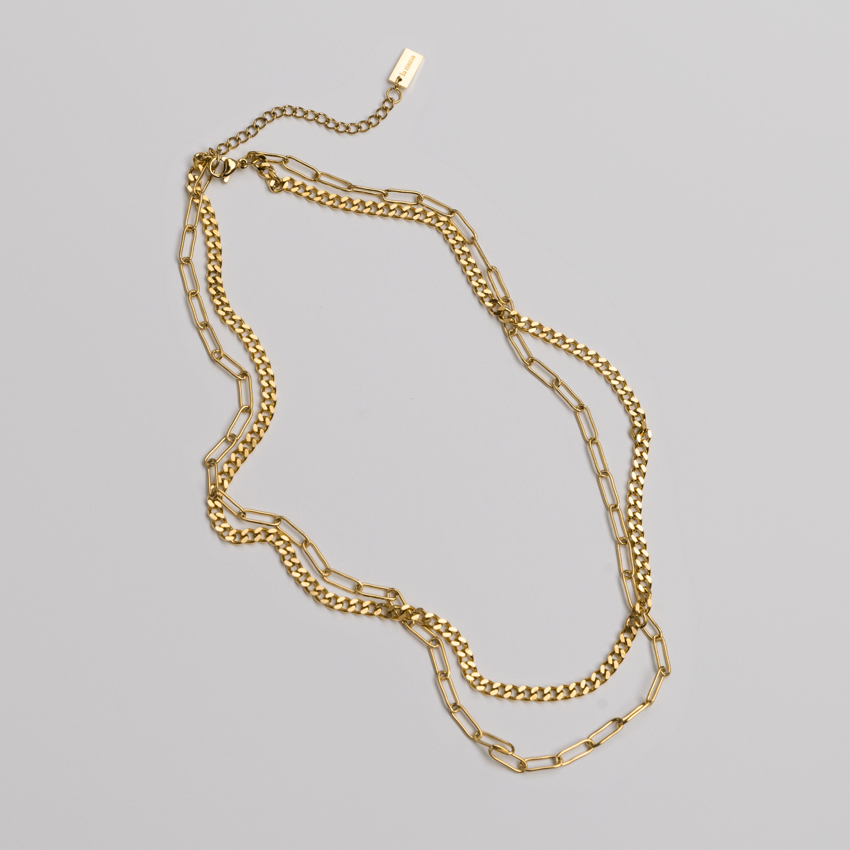 Perfect Pair Necklace - gold double layered chain necklace - waterproof jewellery - La Musa Jewellery