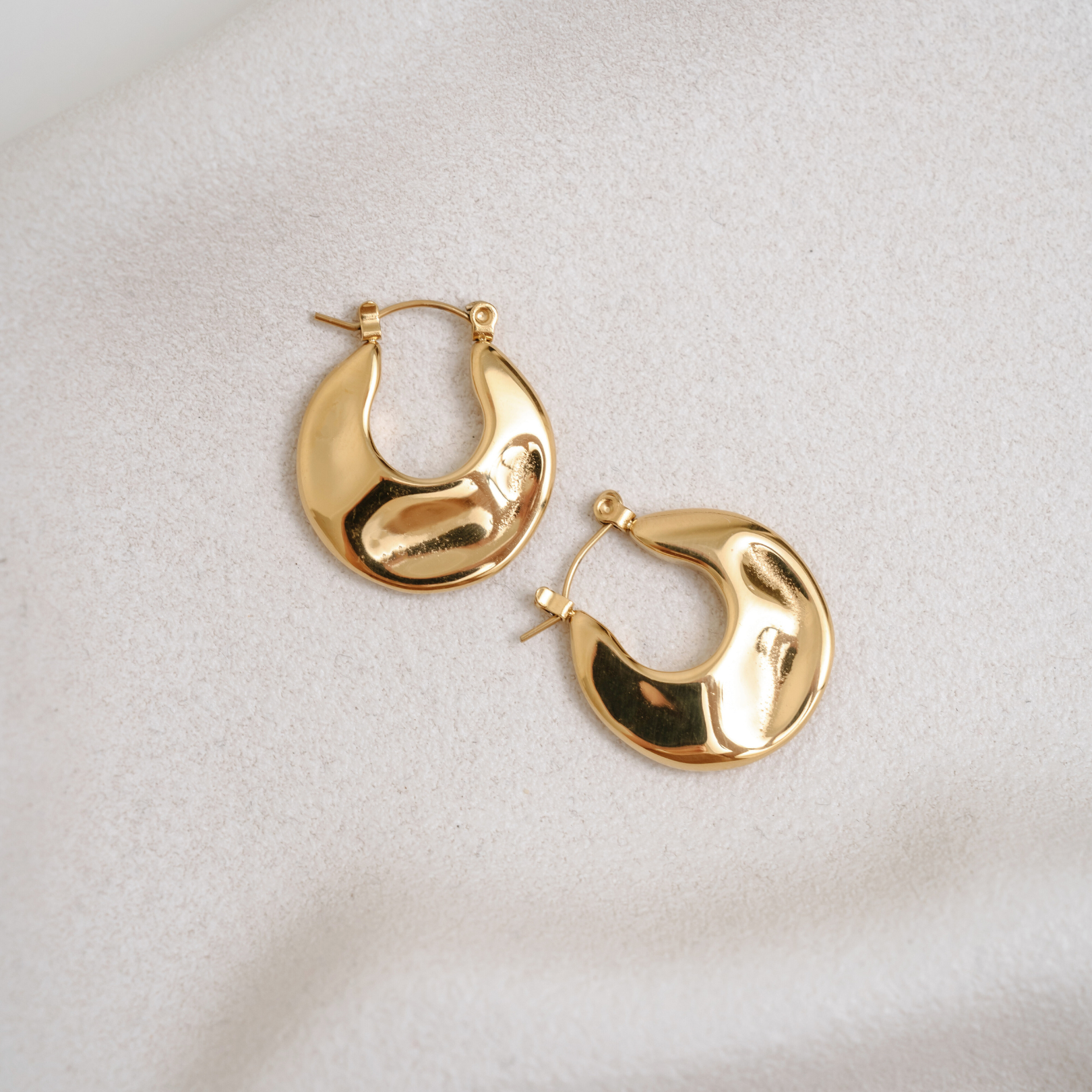 Prosecco Earrings - gold waterproof hoop earrings - waterproof jewellery - La Musa Jewellery