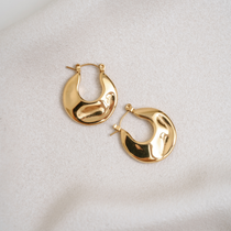Prosecco Earrings - gold waterproof hoop earrings - waterproof jewellery - La Musa Jewellery