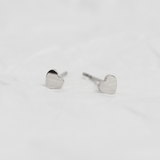 Silver Heart Stud Earrings - waterproof jewellery - La Musa Jewellery