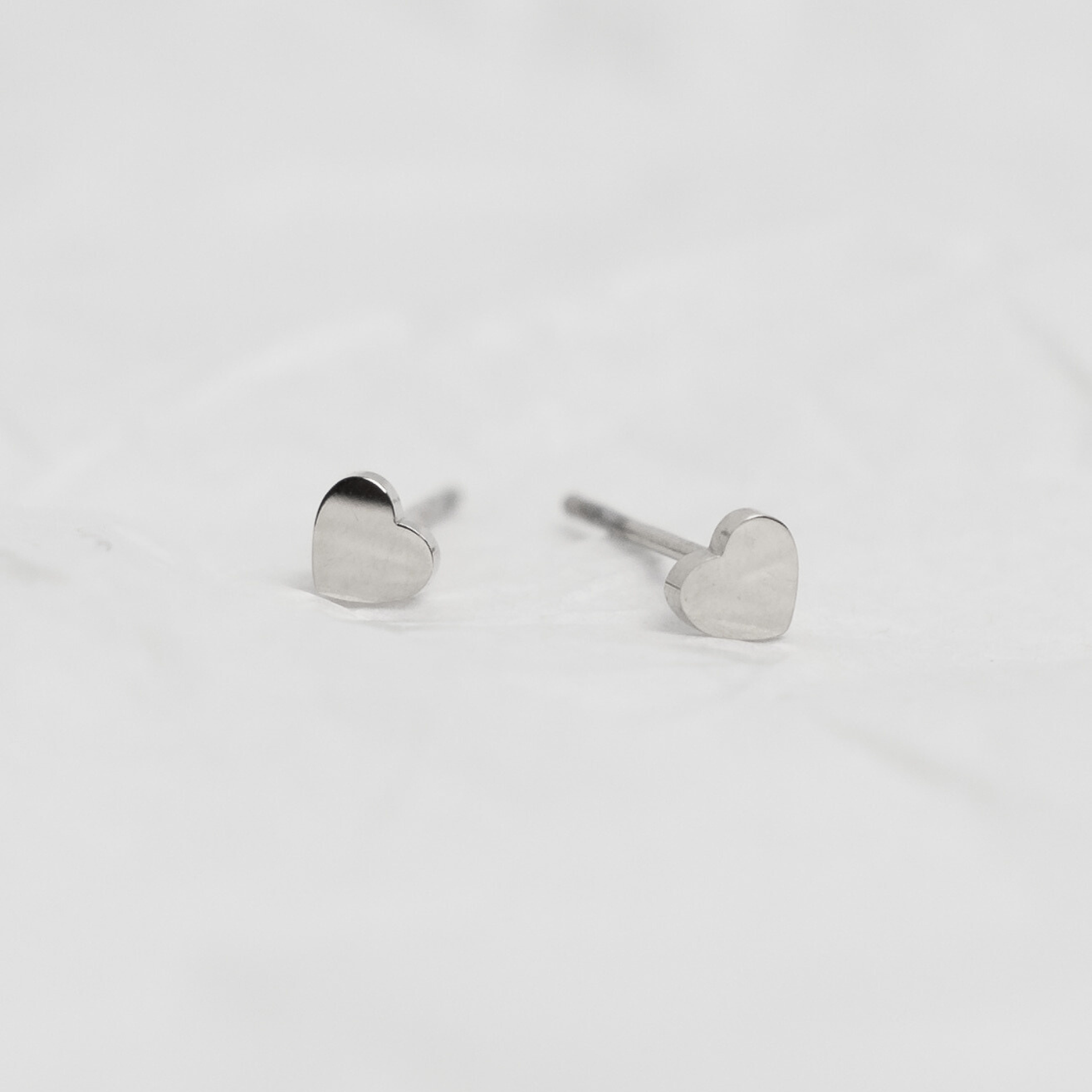Silver Heart Stud Earrings - waterproof jewellery - La Musa Jewellery