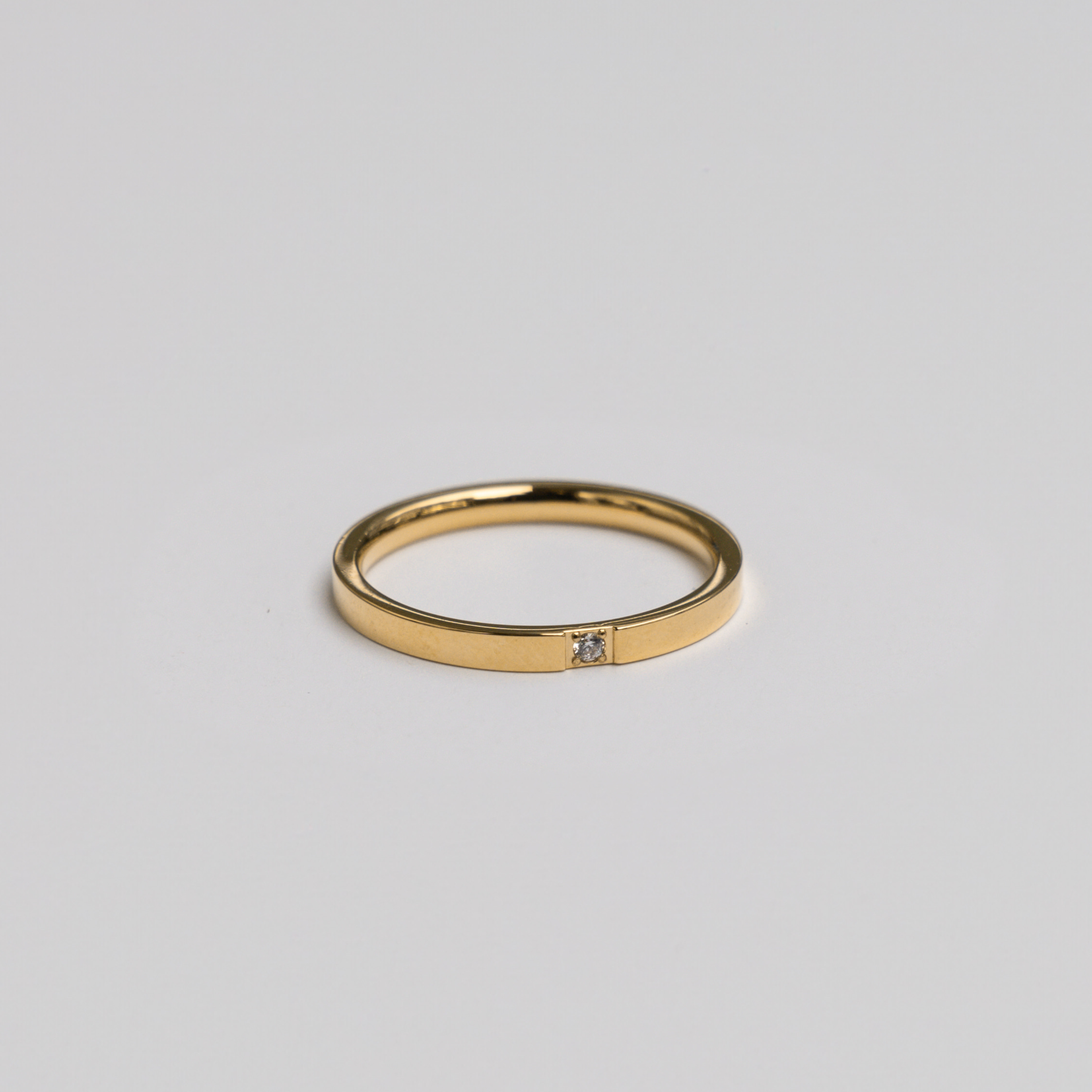 Simplicity Ring - thin band cubic zirconia gold rings - waterproof jewellery- La Musa Jewellery