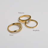 Simplicity Ring - thin band cubic zirconia gold rings - waterproof jewellery- La Musa Jewellery