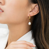 The Brighton Pearl Jewellery Set - pearl pendant necklace and pearl hoop earrings - La Musa Jewellery