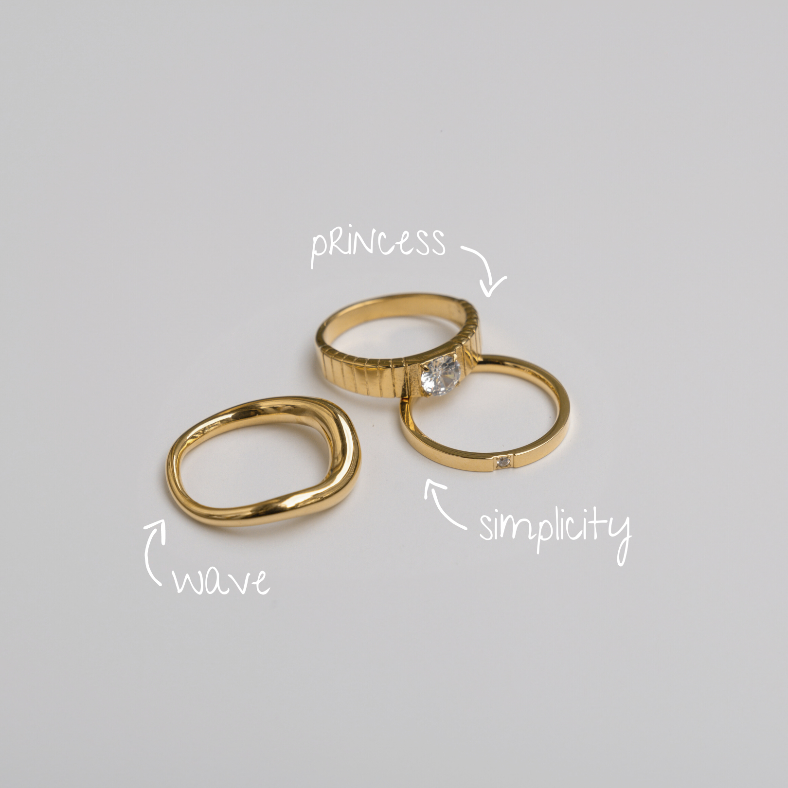 The Chloé Rings Set - gold waterproof rings jewellery set - La Musa Jewellery