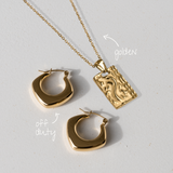 The Golden Set - Gold pendant necklace and gold hoop earrings jewellery set - La Musa Jewellery