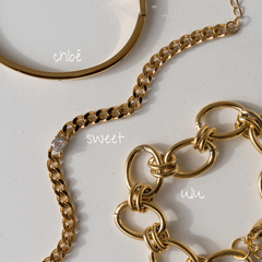 The Bracelets Set - gold chain bracelets and gold bangles jewellery set - La Musa Jewellery