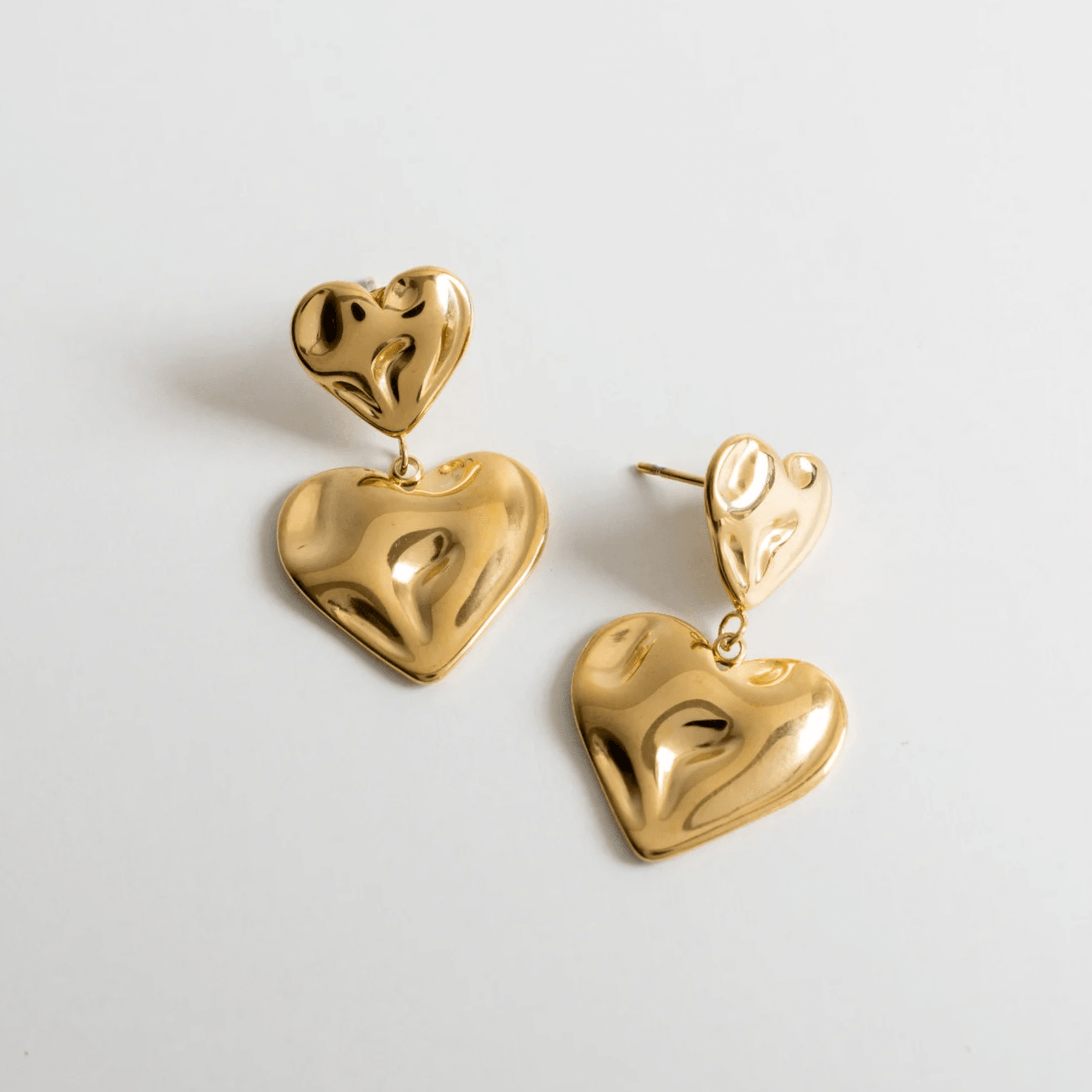 Asmara Heart Earrings - Gold - La Musa Jewellery