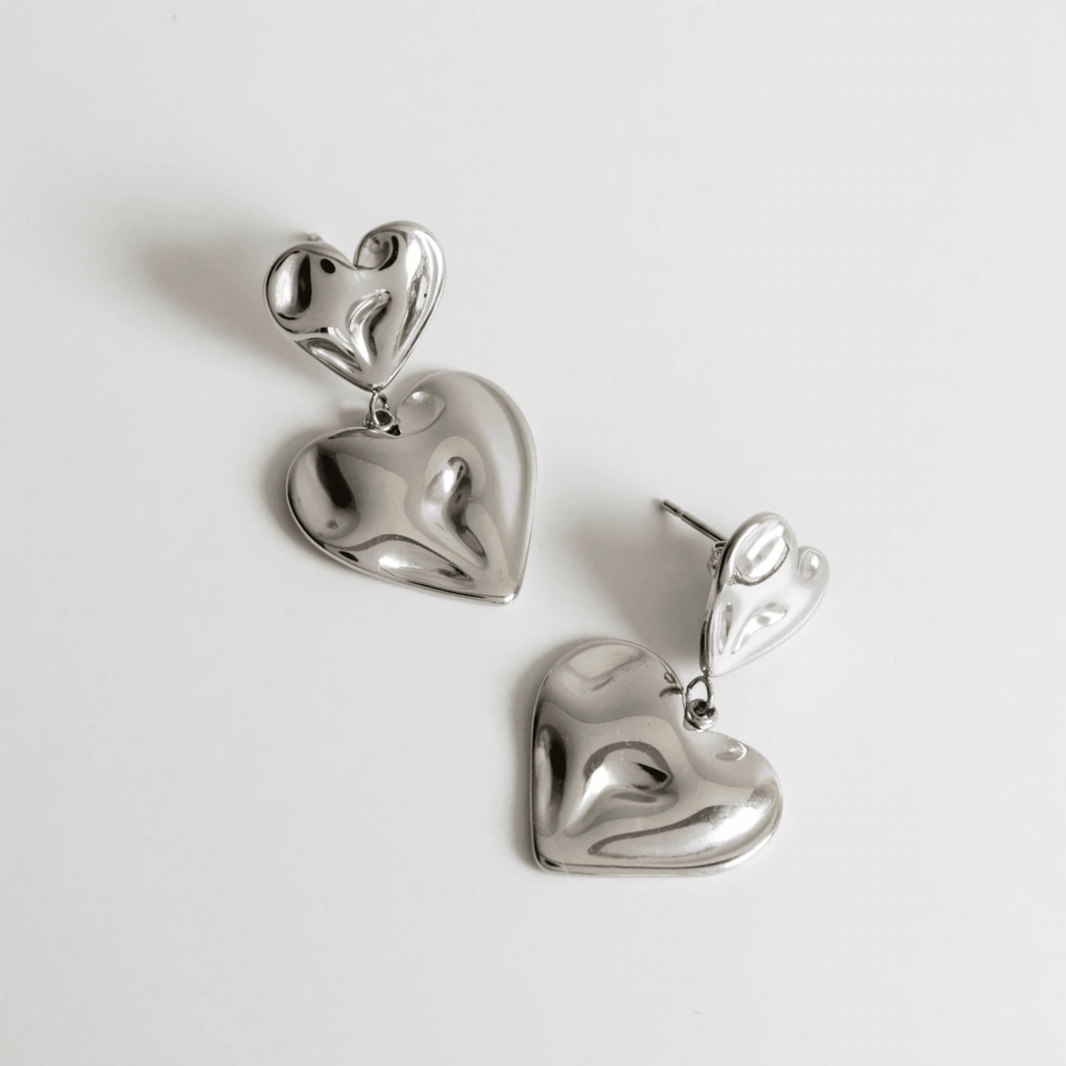 Asmara Heart Earrings - Silver - La Musa Jewellery