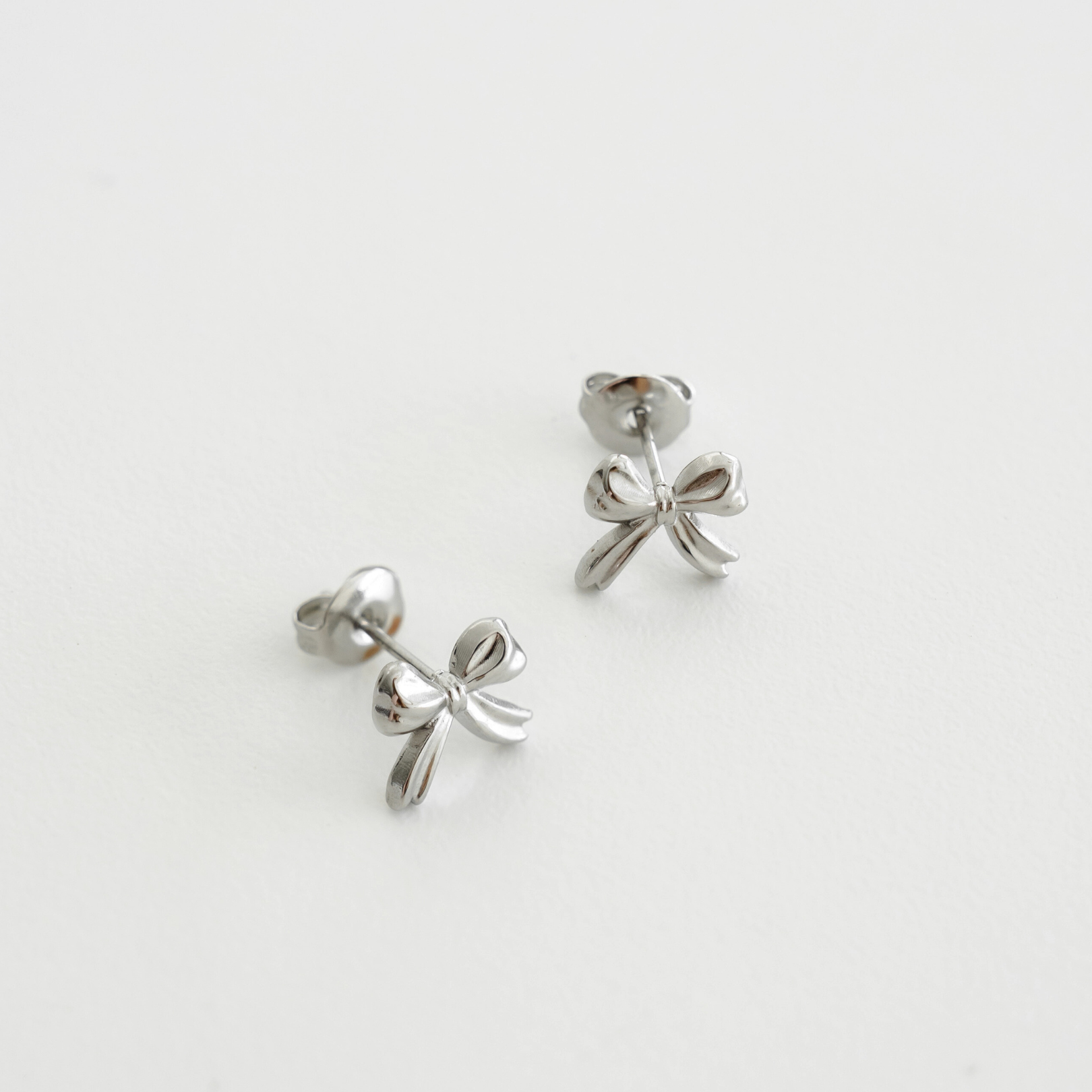Baby Bow Stud Earrings - Silver - La Musa Jewellery