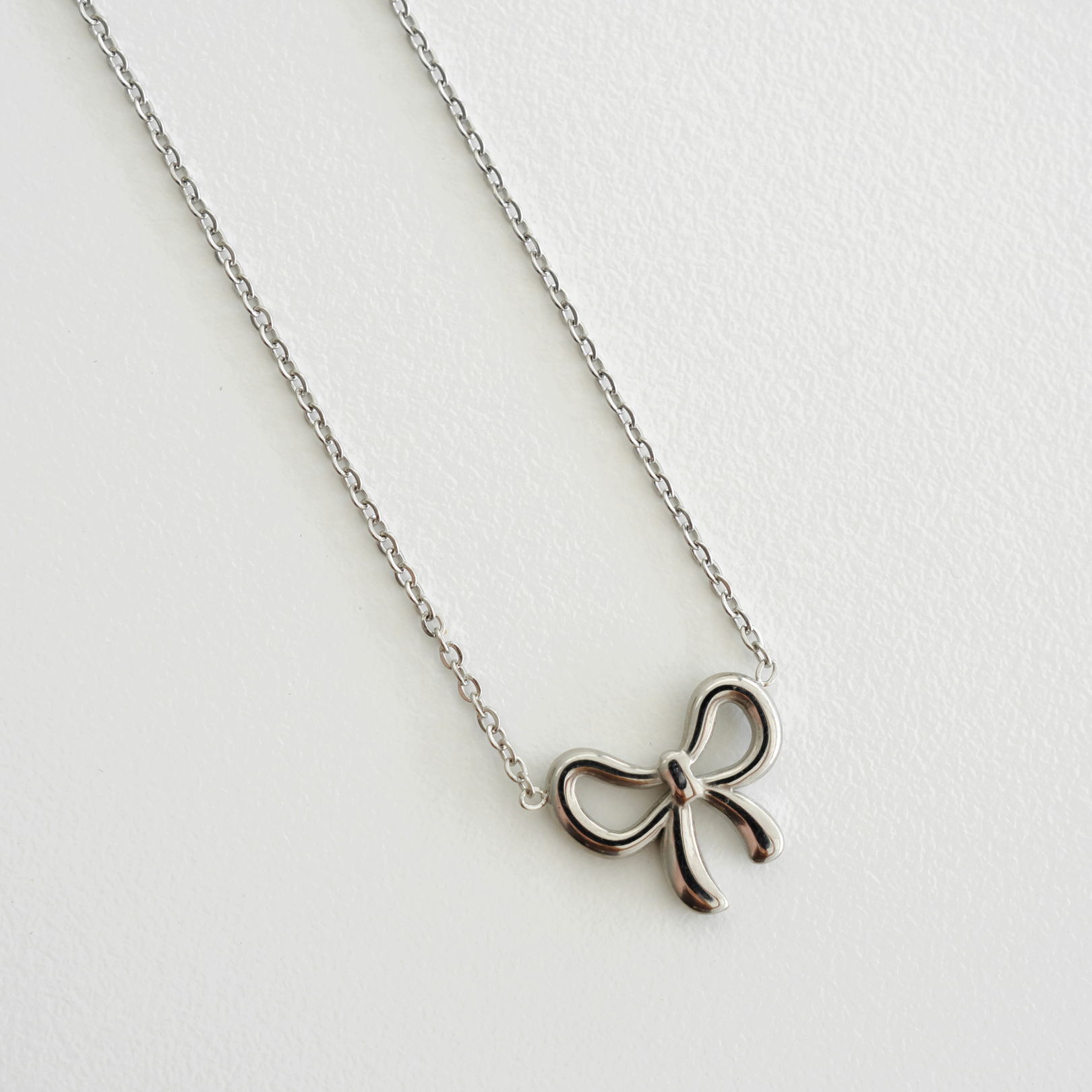 Bella Bow Necklace - Silver - La Musa Jewellery