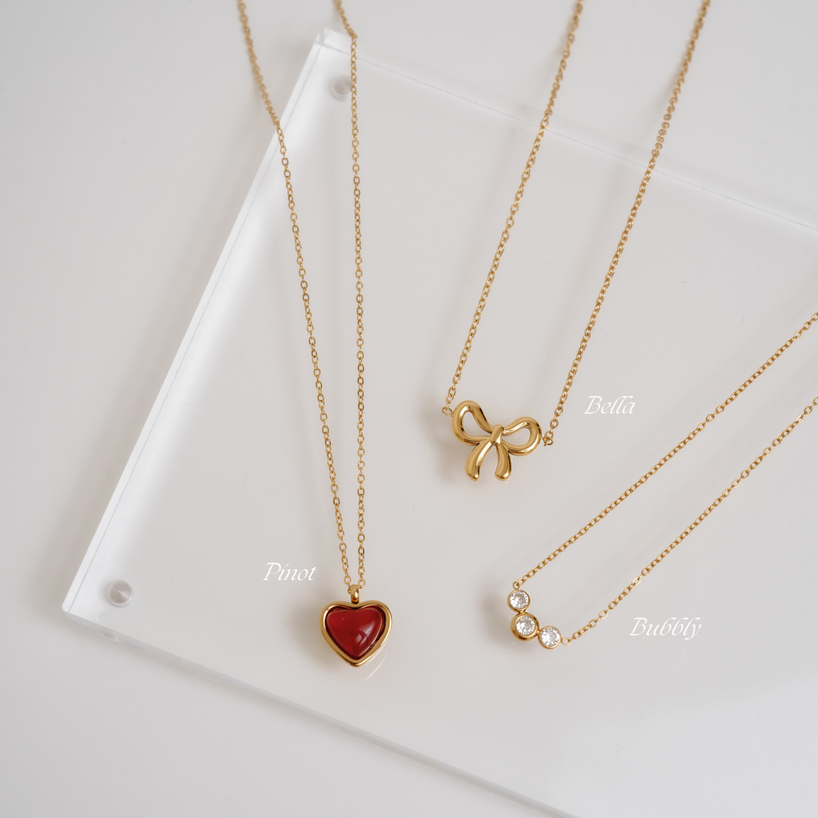 Bit of Bubbly Necklace - Gold Chain - Dainty Gemstone Necklace - La Musa Jewellery