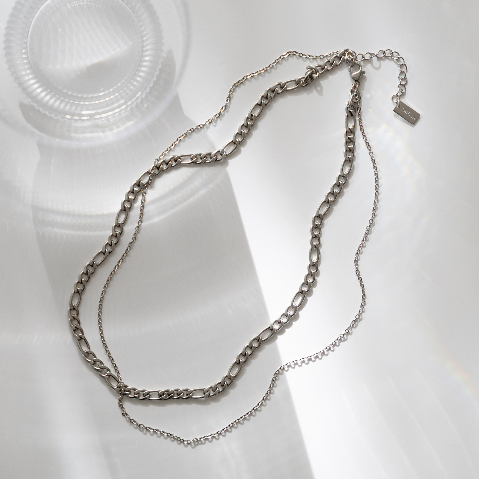 Double Chain Necklace - Silver - La Musa Jewellery