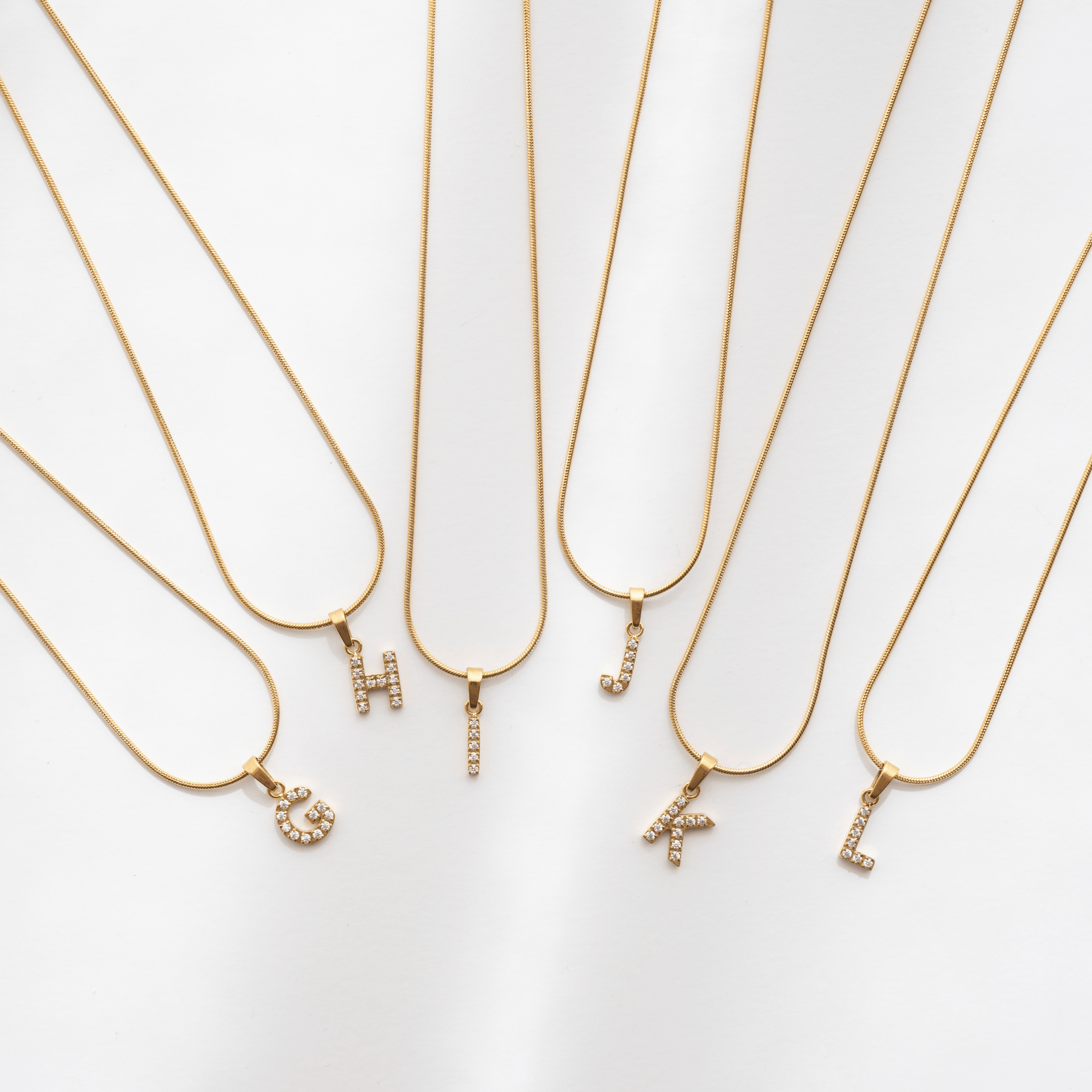 Initial Letter Necklace - a, b, c, e, f, g, Gold, h, i, j, k, l, letter, m, mens, n, name, o, p, personalised, q, r, s, t, u, v, w, x, y, z - La Musa Jewellery