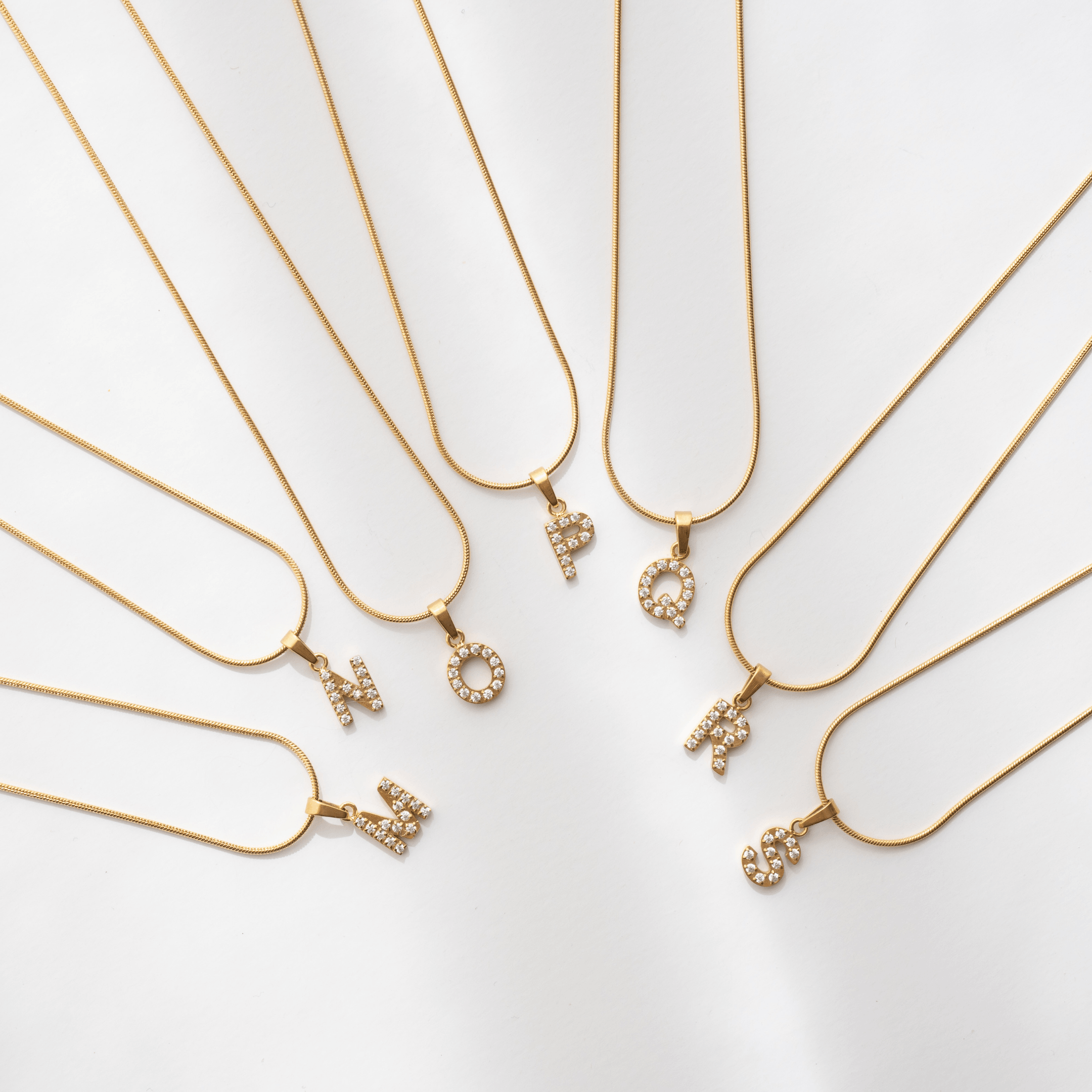 Initial Letter Necklace - a, b, c, e, f, g, Gold, h, i, j, k, l, letter, m, mens, n, name, o, p, personalised, q, r, s, t, u, v, w, x, y, z - La Musa Jewellery