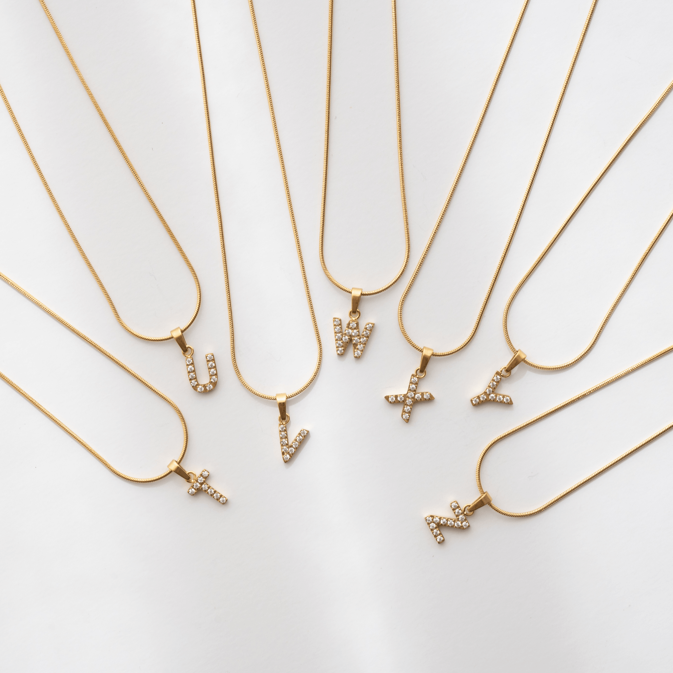 Initial Letter Necklace - a, b, c, e, f, g, Gold, h, i, j, k, l, letter, m, mens, n, name, o, p, personalised, q, r, s, t, u, v, w, x, y, z - La Musa Jewellery