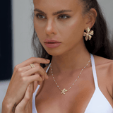 Melati Flower Necklace - gold beaded chain pendant charm necklace for women - waterproof jewellery australia - La Musa Jewellery