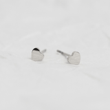 Mini Heart Studs - Silver