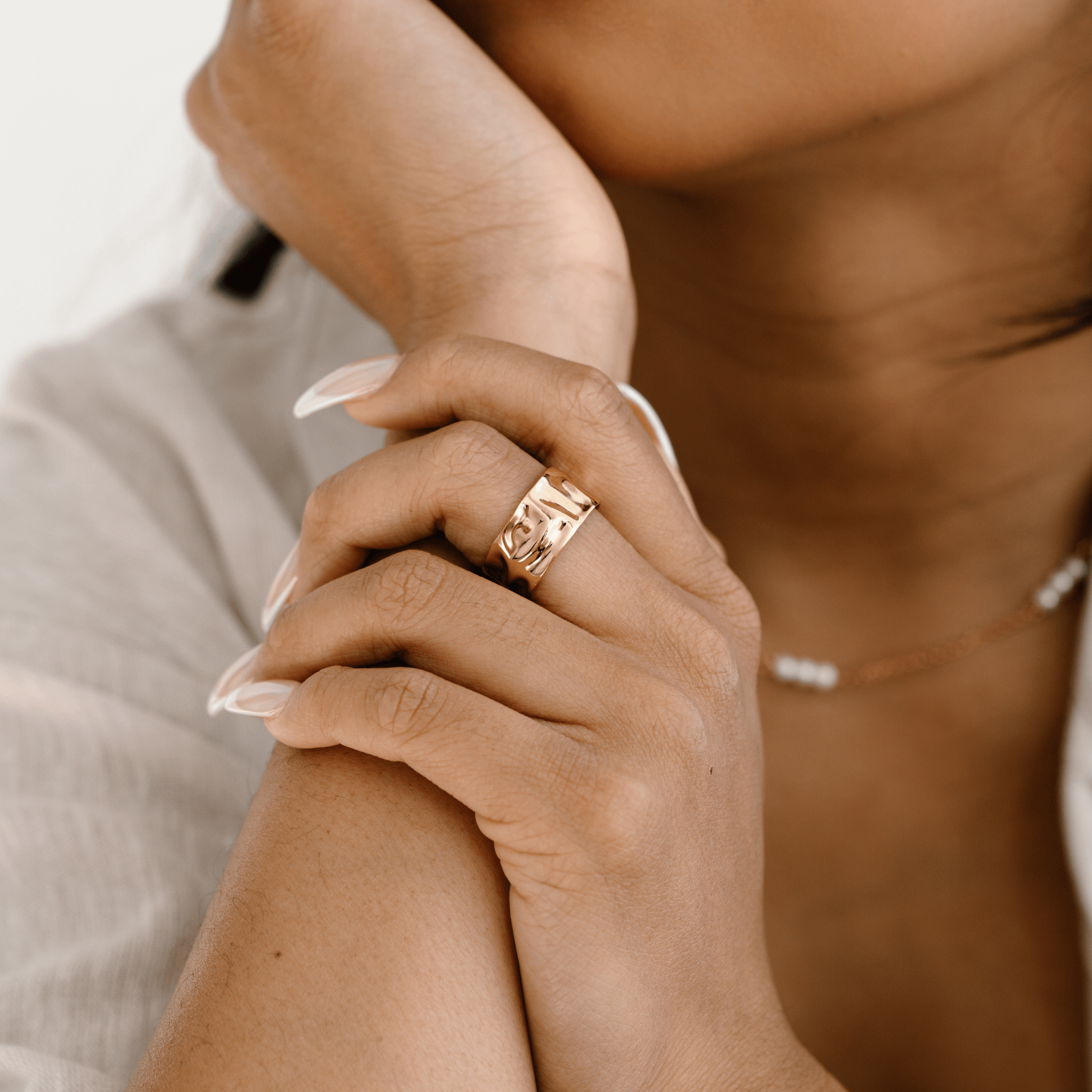 Umalas Ring - Gold - Adjustable ring, Gold, mens, one size - La Musa Jewellery