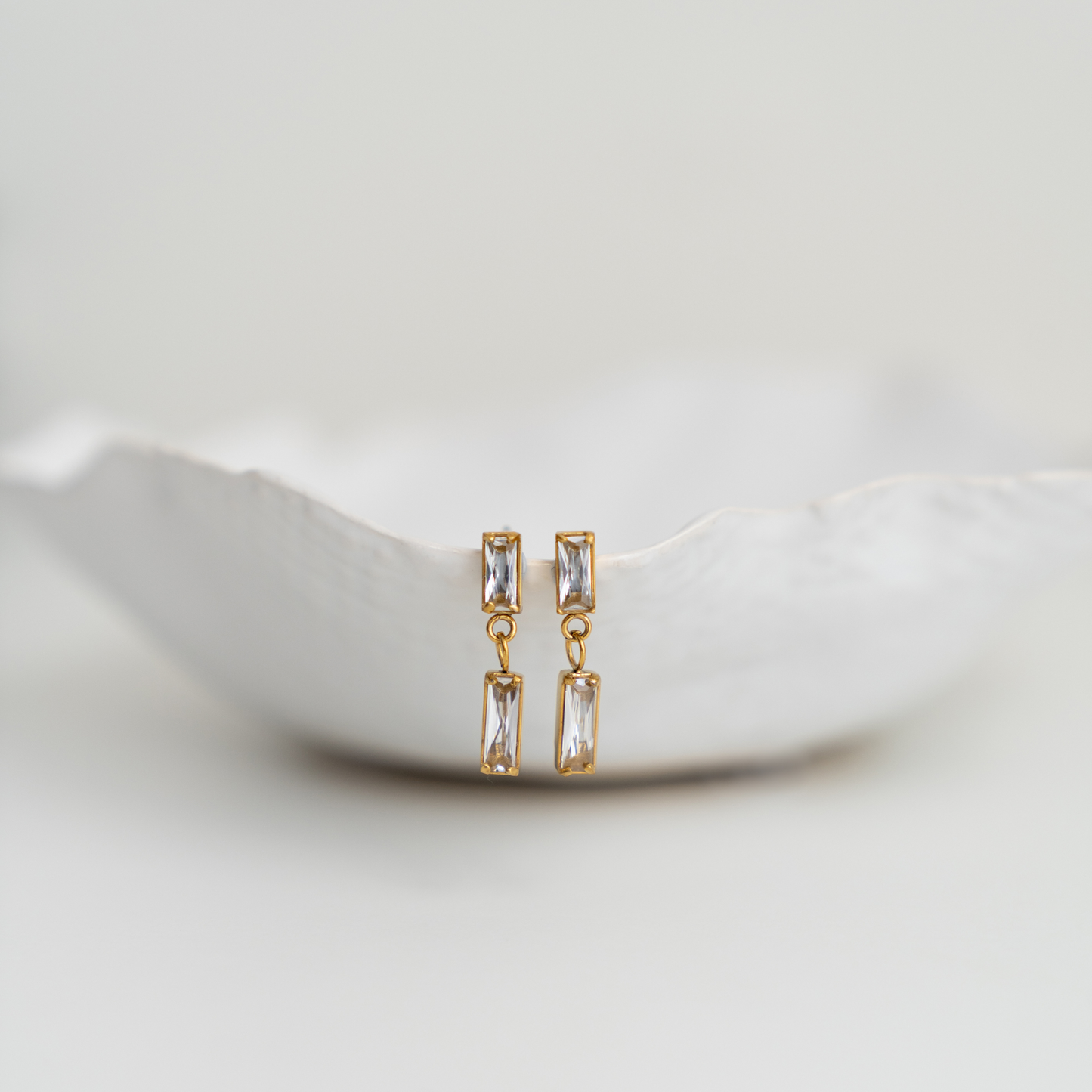 Deux Baguettes Earrings - La Musa Jewellery