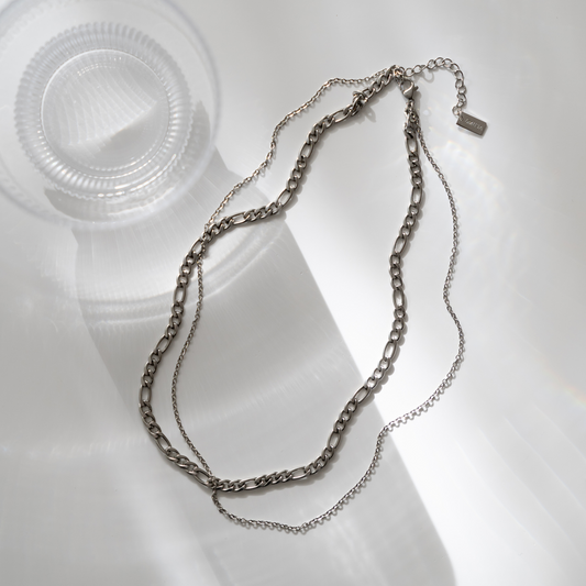 Double Chain Necklace - Silver - La Musa Jewellery