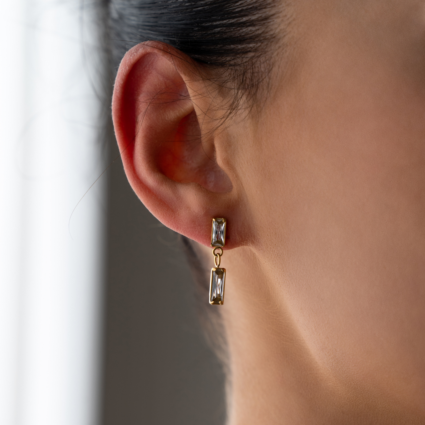Deux Baguettes Earrings - La Musa Jewellery