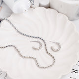 Thin Rope Chain Necklace - Silver - La Musa Jewellery