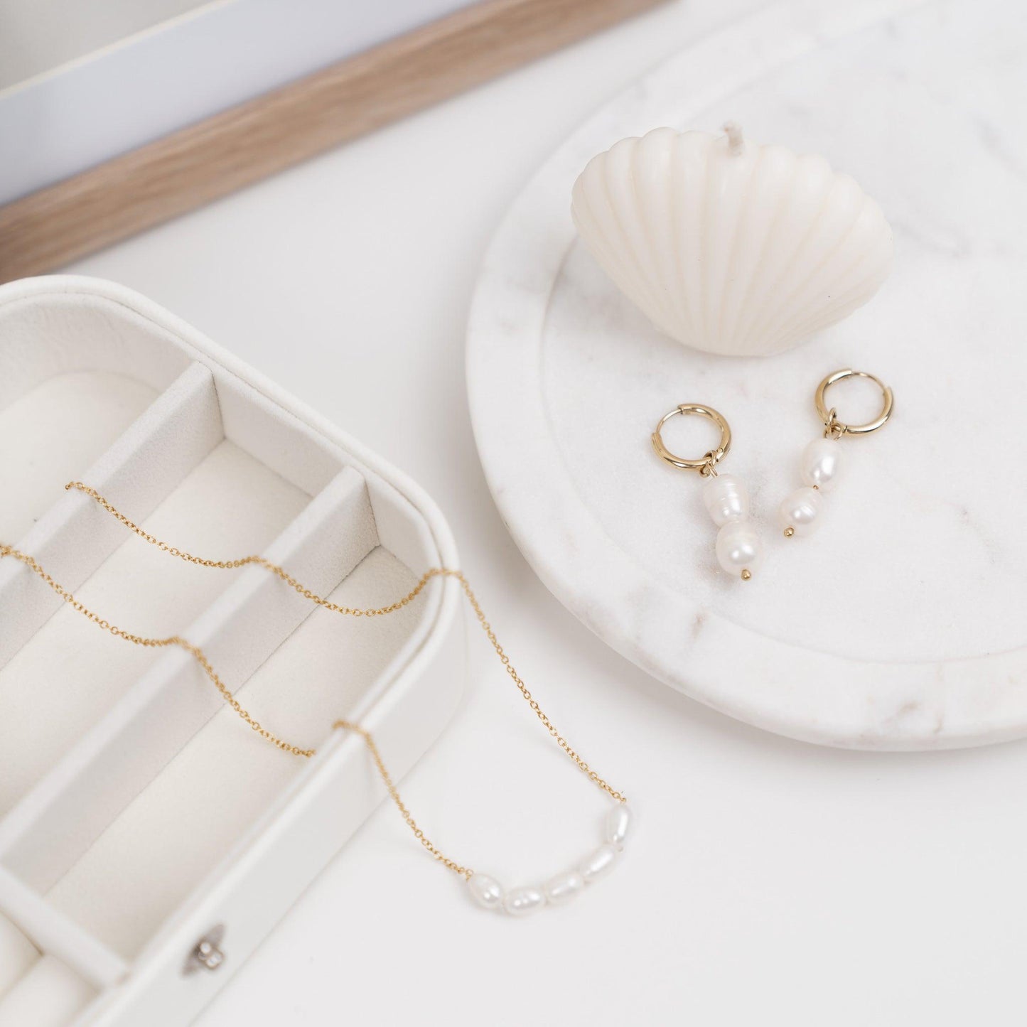 Airlie Pearl Huggies - La Musa Jewellery