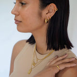 Gold Teardrop Hoop Earrings - waterproof jewellery - La Musa Jewellery
