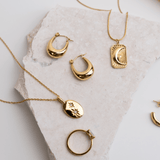 Gold Teardrop Hoop Earrings - waterproof jewellery - La Musa Jewellery